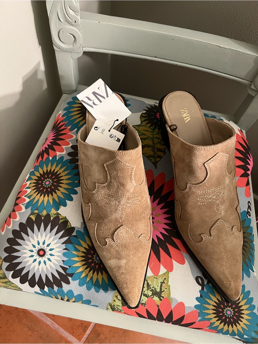 Zara Western Style Suede Mule